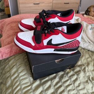 Nike Red and White Low-Top Sneakers